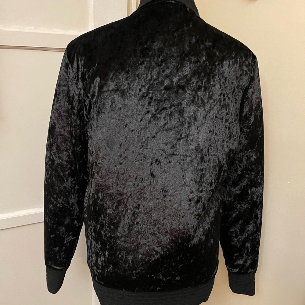Twenty Black Bomber Jacket Velvet Elegance - Picture 2 of 10